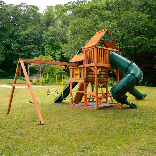 Wilderness Gym w/ Sky Loft Swing Set wooden playset